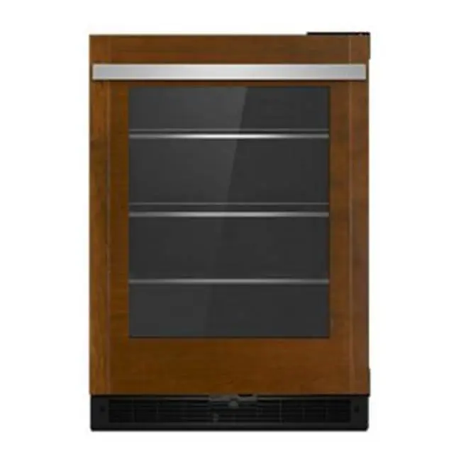 24" U/C Refrigerator, Overlay Style, Left Hinge, Flush Design, Glass Door