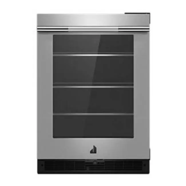 24" U/C Refrigerator, Rise Style, Right Hinge, Flush Design, Glass Door