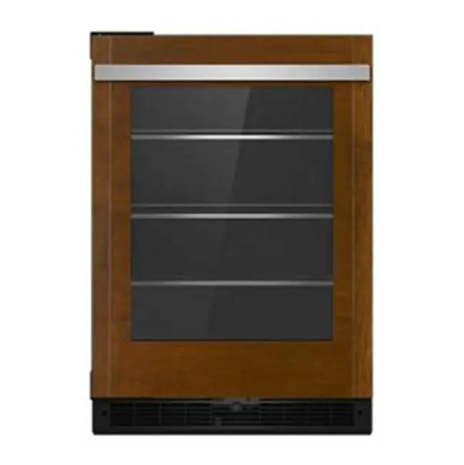 24" U/C Refrigerator, Overlay Style, Right Hinge, Flush Design, Glass Door
