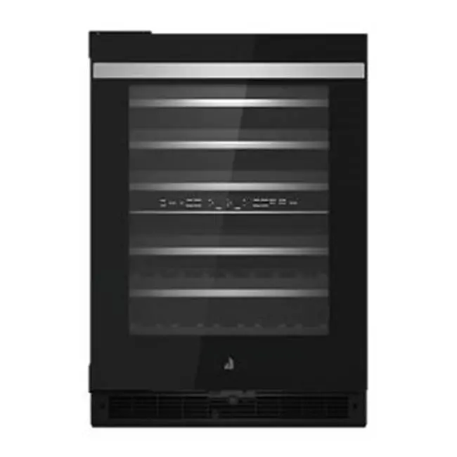 24" Wine Cellar, Noir Style, Dual Temp Zone, 6 Extendable Racks, Auto Defrost, Left Hinge, Flush Design