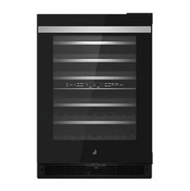 24" Wine Cellar, Noir Style, Dual Temp Zone, 6 Extendable Racks, Auto Defrost, Right Hinge, Flush Design