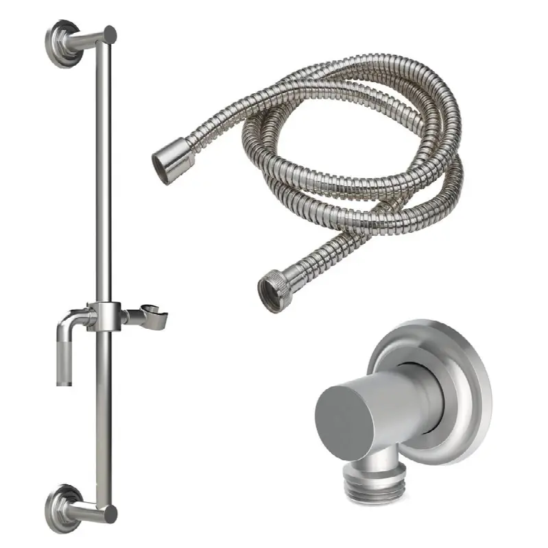 Slide Bar Handshower Kit - Knurled Lever Handle with Concave Base