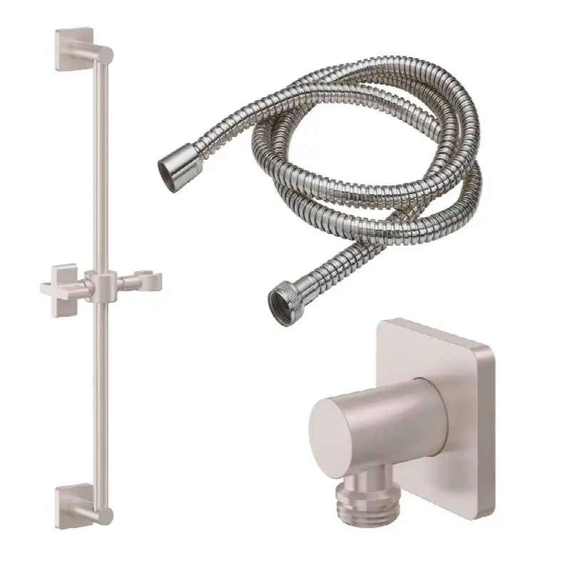 Slide Bar Handshower Kit - Cross Handle with Rounded Square Base