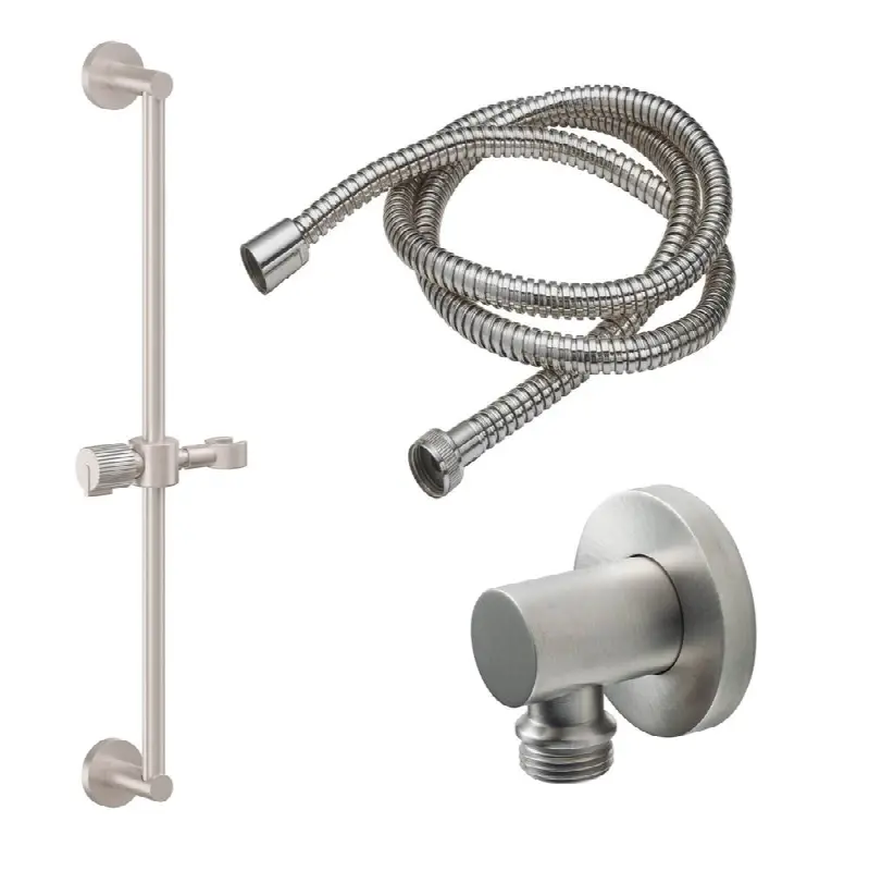 Slide Bar Handshower Kit - Pinstripe Cylinder Handle with Round Base