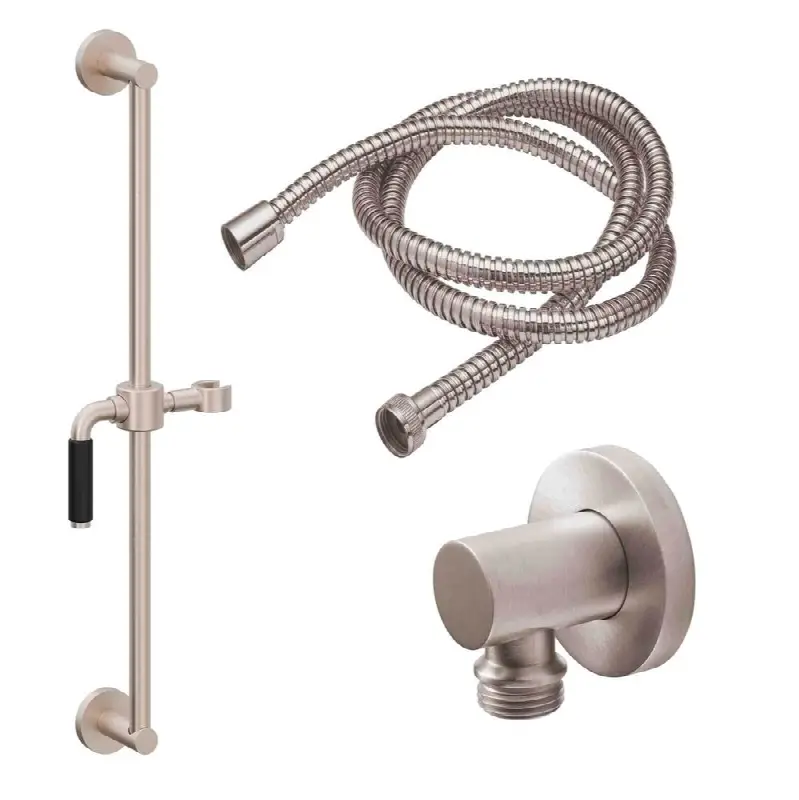 Slide Bar Handshower Kit - Matte Black Lever Handle with Round Base