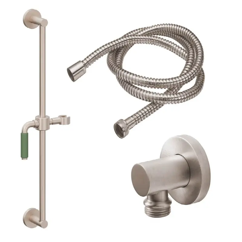 24" Grab Bar Handshower Kit - Green Porcelain Lever Handle with Line Base