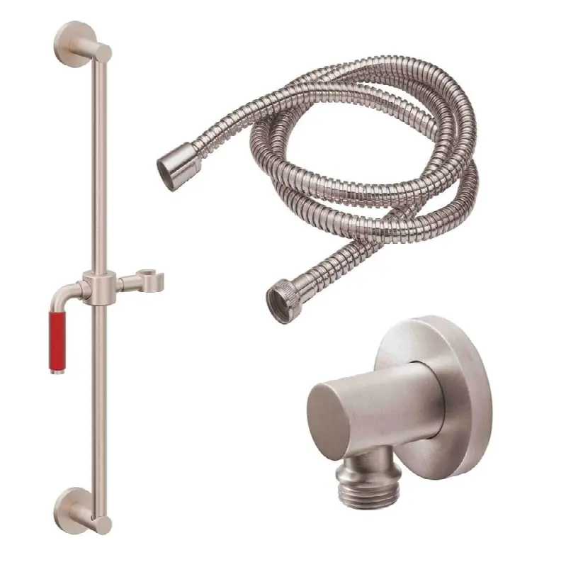 Slide Bar Handshower Kit - Red Lever Handle with Round Base