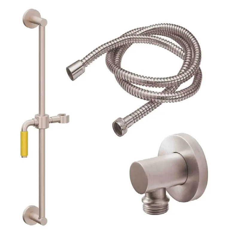 Slide Bar Handshower Kit - Yellow Porcelain Lever Handle with Round Base