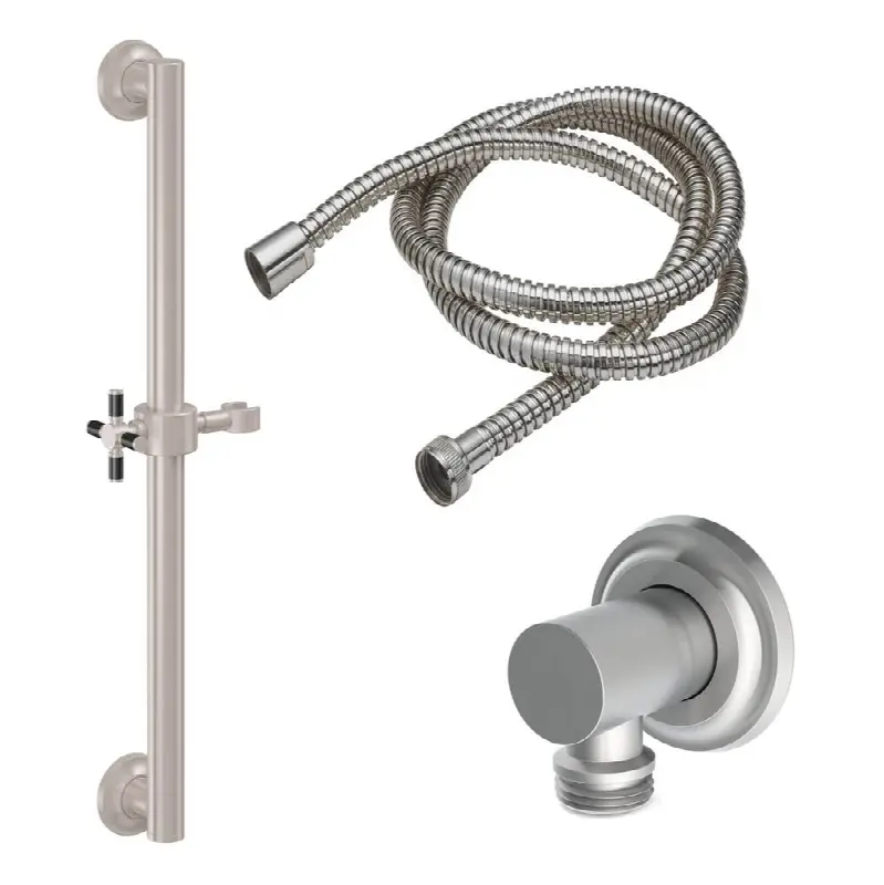 24" Grab Bar Handshower Kit - Carbon Fiber Cross Handle with Concave Base