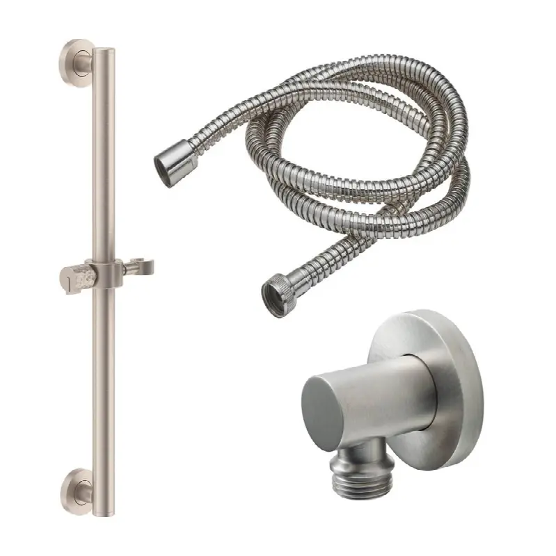 24" Grab Bar Handshower Kit - Hammered Cylinder Handle with Round Base