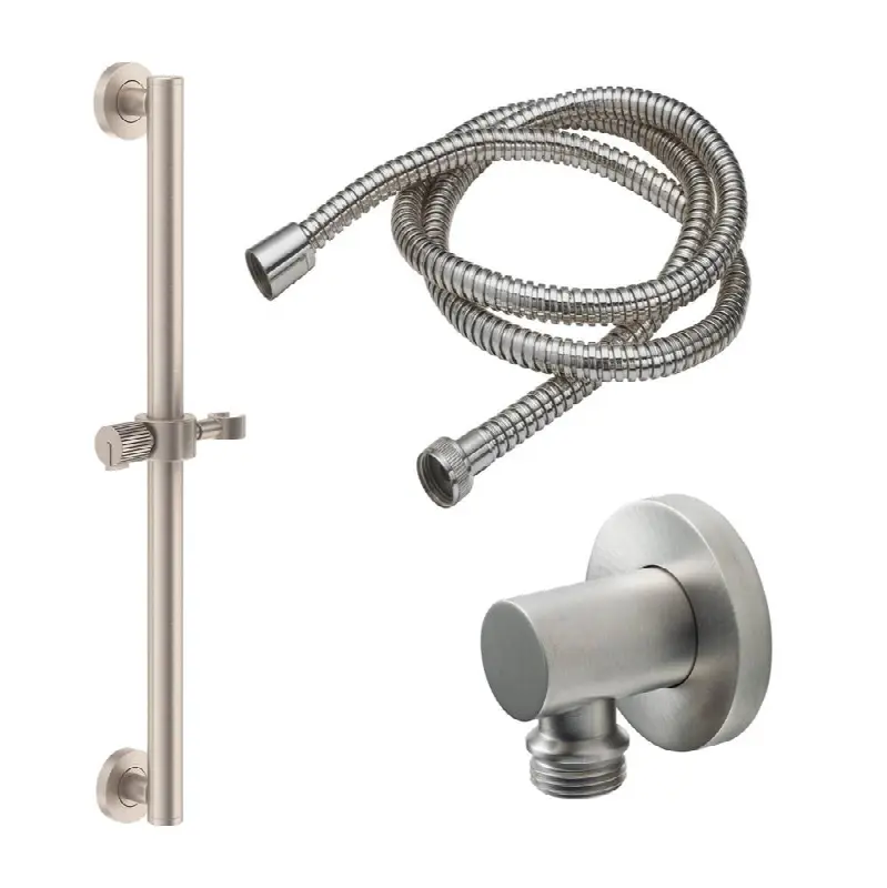 24" Grab Bar Handshower Kit - Pinstripe Intaglio Cylinder Handle with Round Base