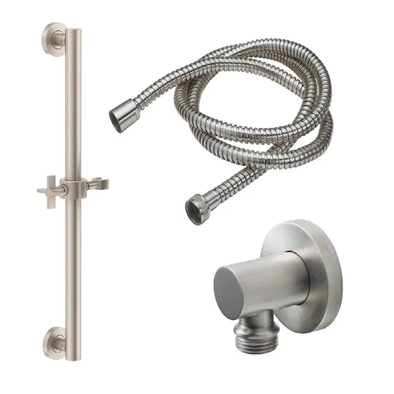 24" Grab Bar Handshower Kit - Cross Handle with Round Base