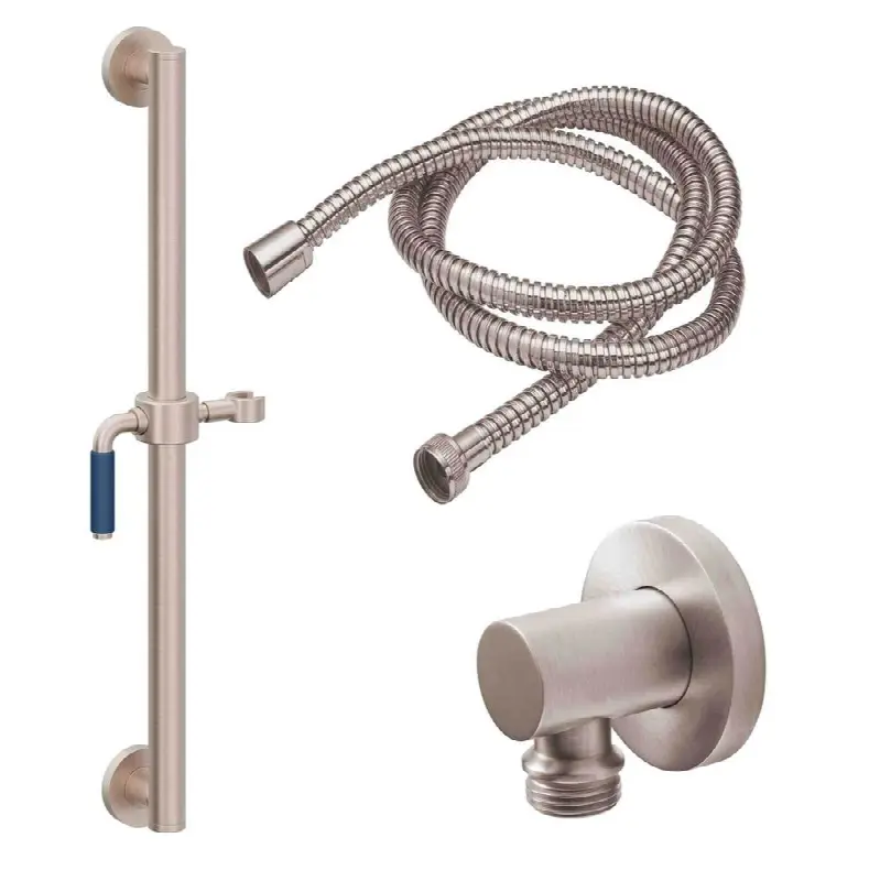 24" Grab Bar Handshower Kit - Blue Porcelain Lever Handle with Line Base