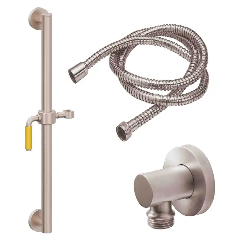 24" Grab Bar Handshower Kit - Yellow Porcelain Lever Handle with Line Base