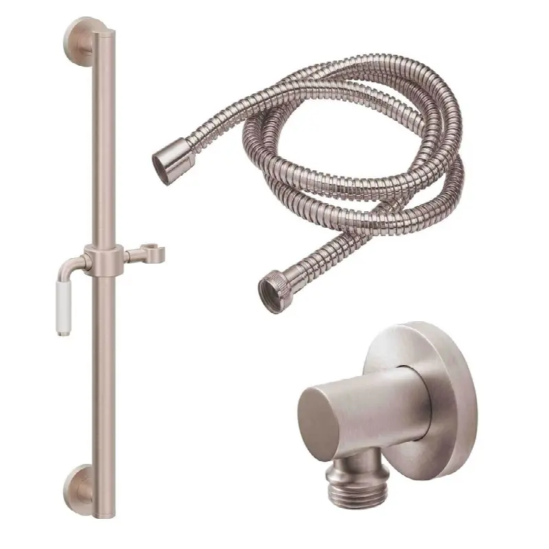 30" Grab Bar Handshower Kit - White Porcelain Lever Handle with Line Base