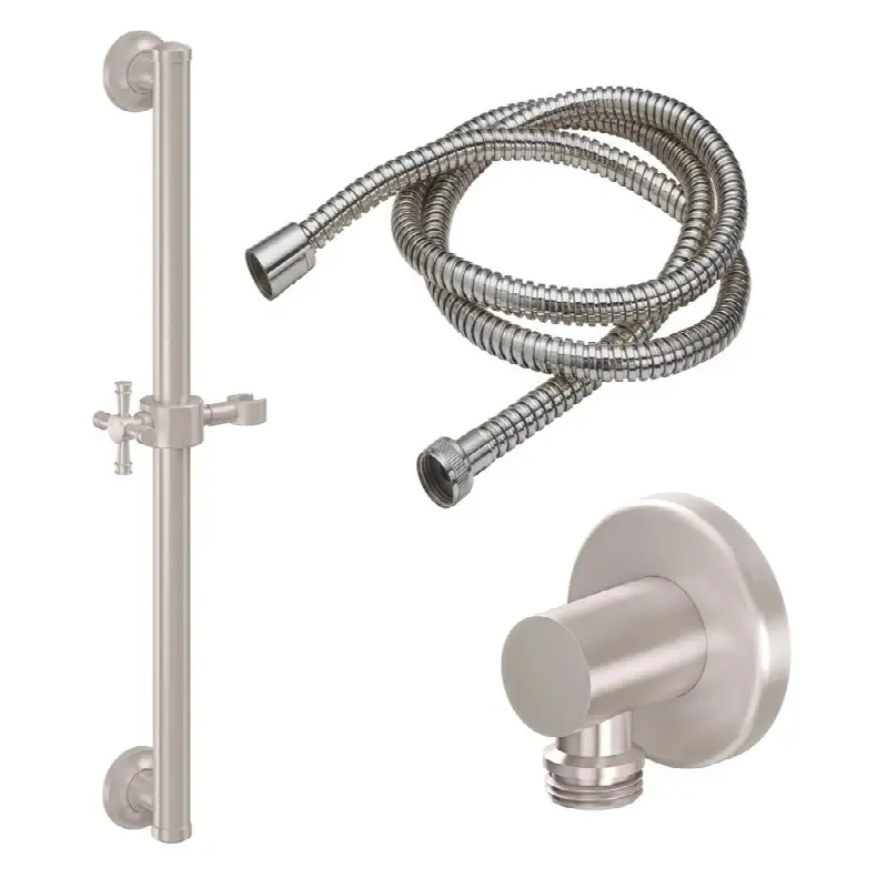 30" Grab Bar Handshower Kit - Smooth Cross Handle with Round Base