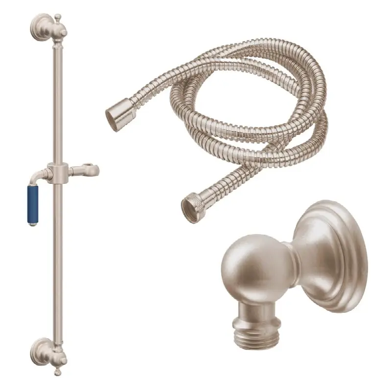 Slide Bar Handshower Kit - Blue Porcelain Lever Handle with Line Base