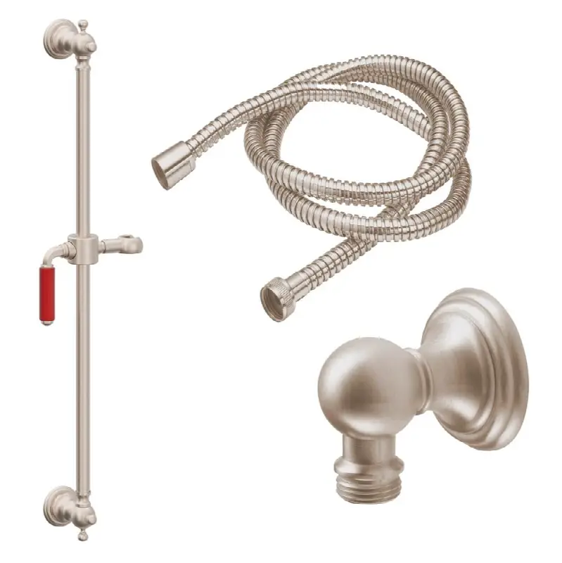 Slide Bar Handshower Kit - Red Lever Handle with Line Base