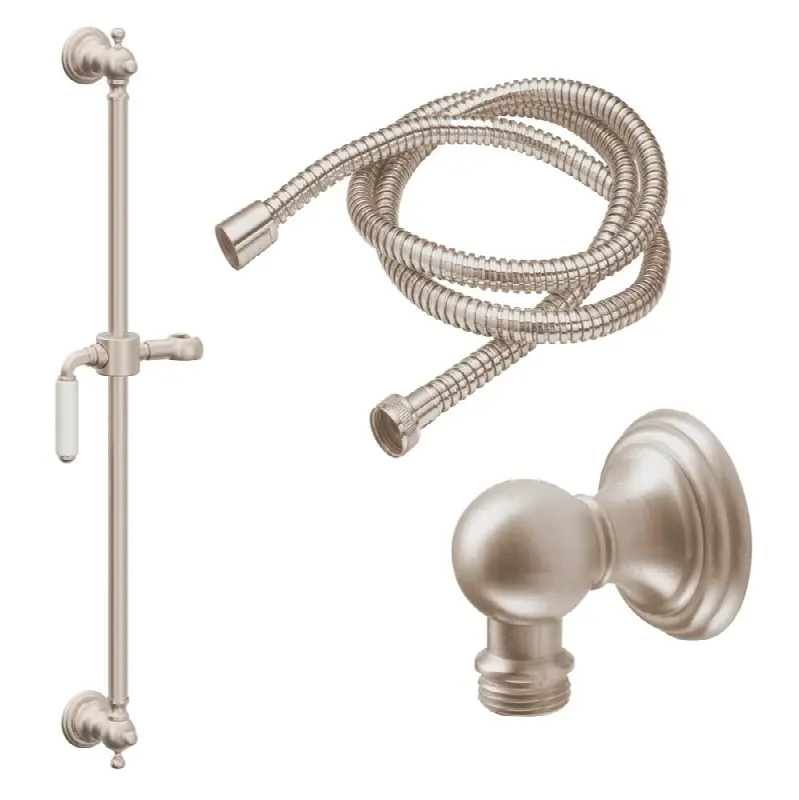 Slide Bar Handshower Kit - White Porcelain Lever Handle with Line Base