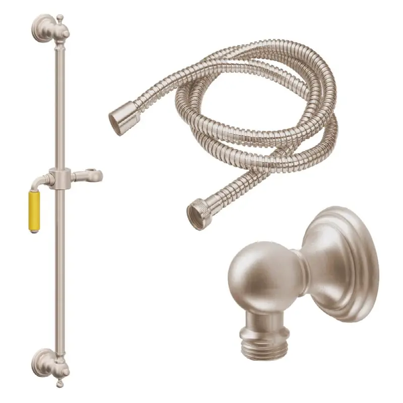 Slide Bar Handshower Kit - Yellow Porcelain Lever Handle with Line Base