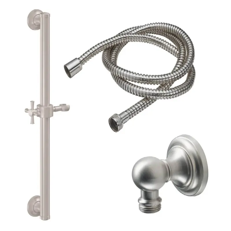 24" Grab Bar Handshower Kit - Cross Handle with Concave Base