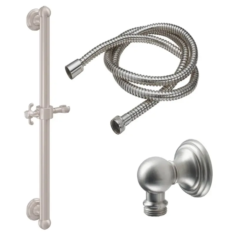 24" Grab Bar Handshower Kit - Cross Handle with Line Base
