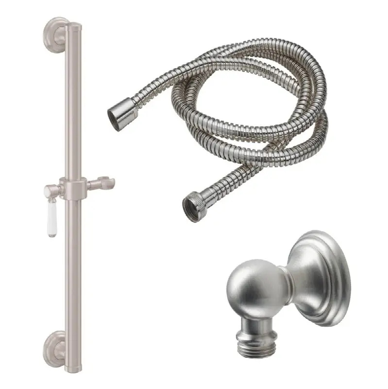 30" Grab Bar Handshower Kit - Porcelain Lever Handle with Line Base