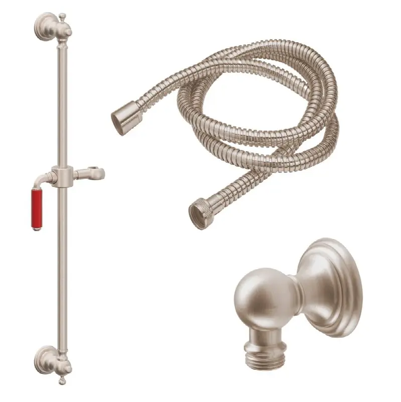 30" Grab Bar Handshower Kit - Red Lever Handle with Line Base