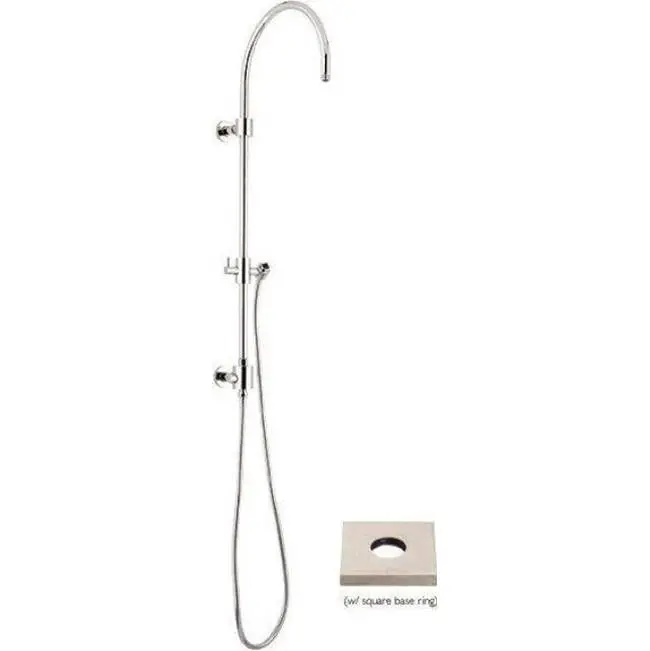 Exposed Shower Column with Diverter and Sliding Bracket - Square Base