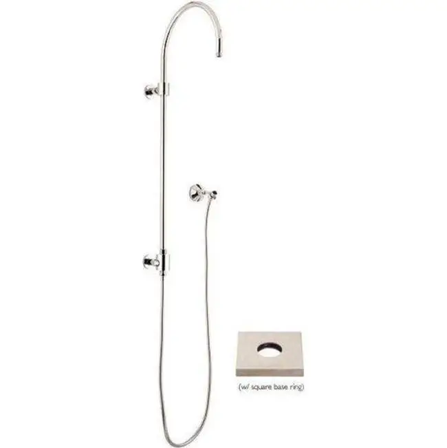 Exposed Shower Column with Diverter and Wall Bracket - Square Base