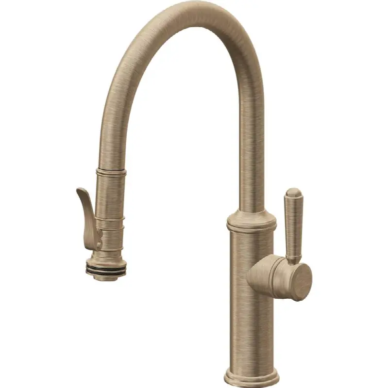 Pull-Down Kitchen Faucet with Squeeze Sprayer - Low Arc Spout