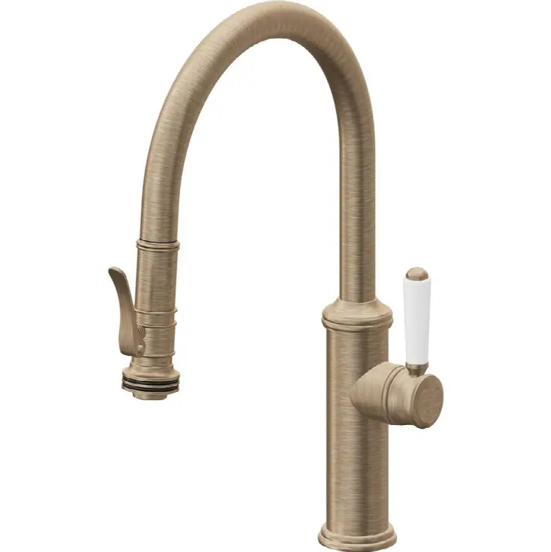 Pull-Down Kitchen Faucet with Squeeze Sprayer - Low Arc Spout