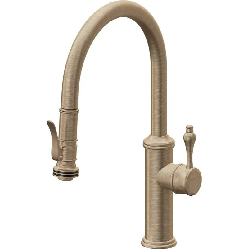 Pull-Down Kitchen Faucet with Squeeze Sprayer - Low Arc Spout