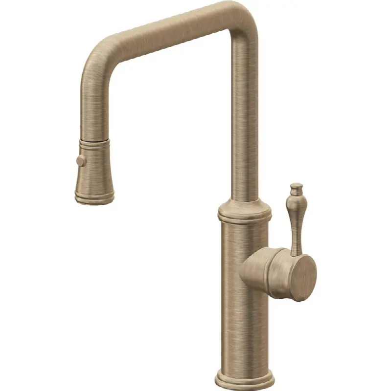 Pull-Down Kitchen Faucet with Button Sprayer - Quad Spout