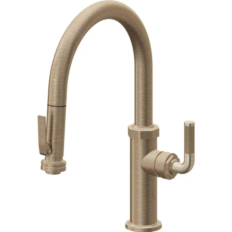 Pull-Down Kitchen Faucet with Squeeze Sprayer - Low Arc Spout