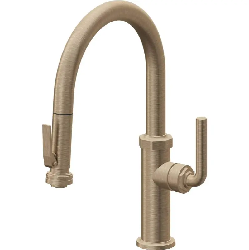 Pull-Down Kitchen Faucet with Squeeze Sprayer - Low Arc Spout