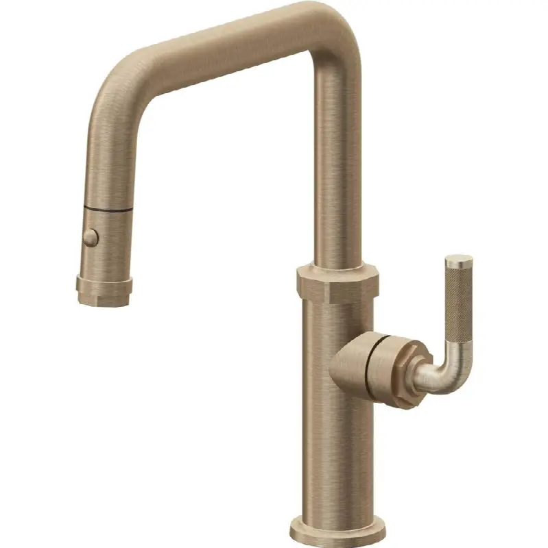 Pull-Down Kitchen Faucet with Button Sprayer - Quad Spout