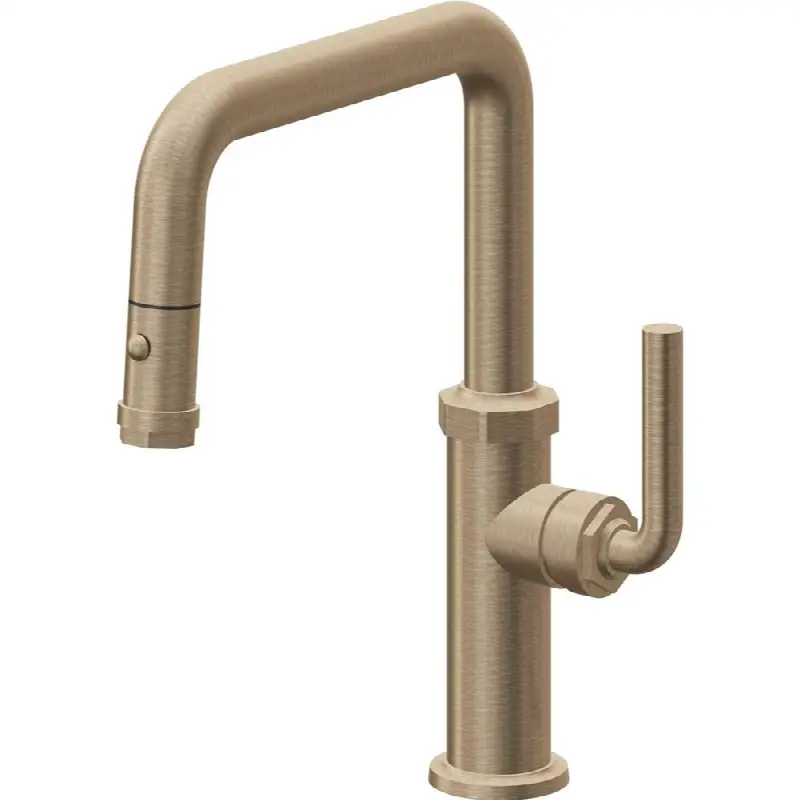 Pull-Down Kitchen Faucet with Button Sprayer - Quad Spout