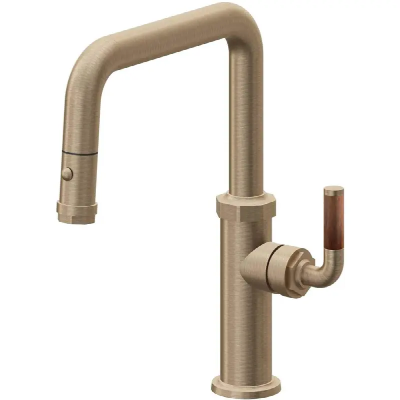 Pull-Down Kitchen Faucet with Button Sprayer - Quad Spout