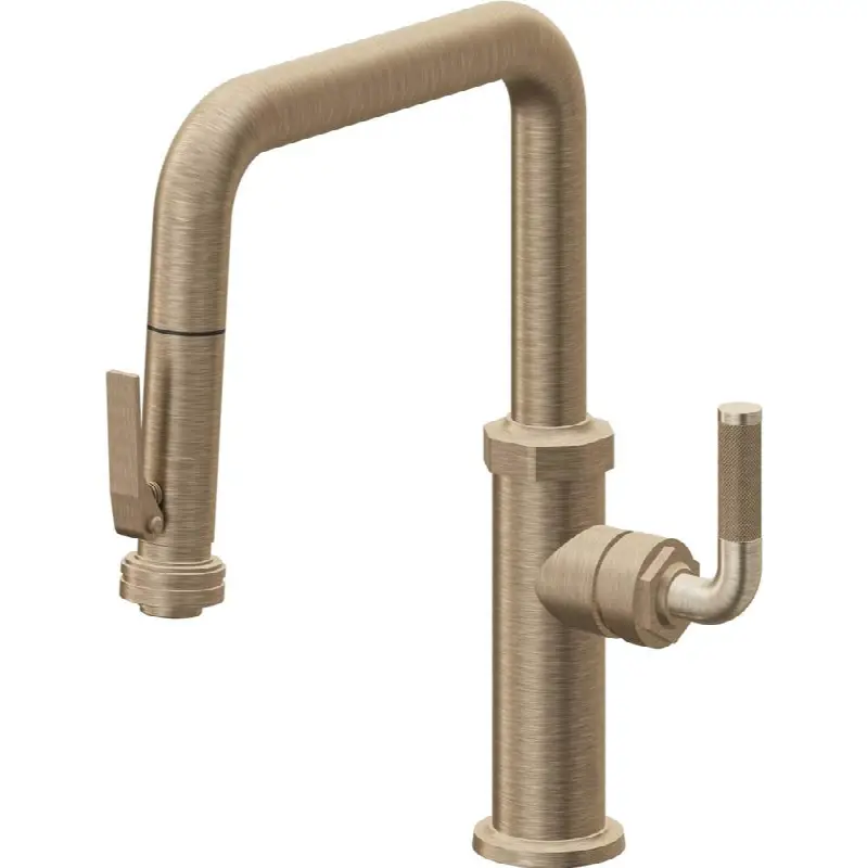 Pull-Down Kitchen Faucet with Squeeze Sprayer - Quad Spout