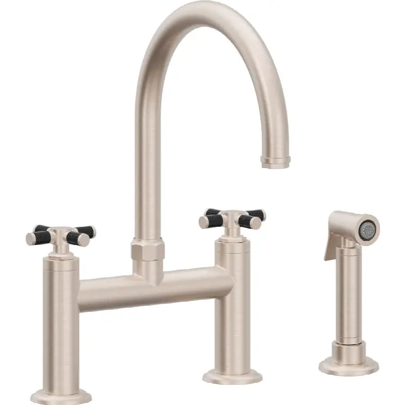 Bridge Kitchen Faucet with Sidespray - Arc Spout