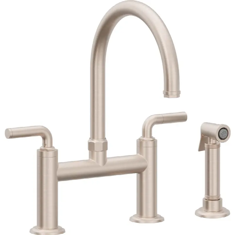 Bridge Kitchen Faucet with Sidespray - Arc Spout