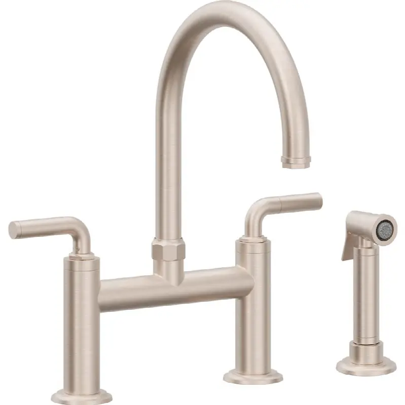 Bridge Kitchen Faucet with Sidespray - Arc Spout