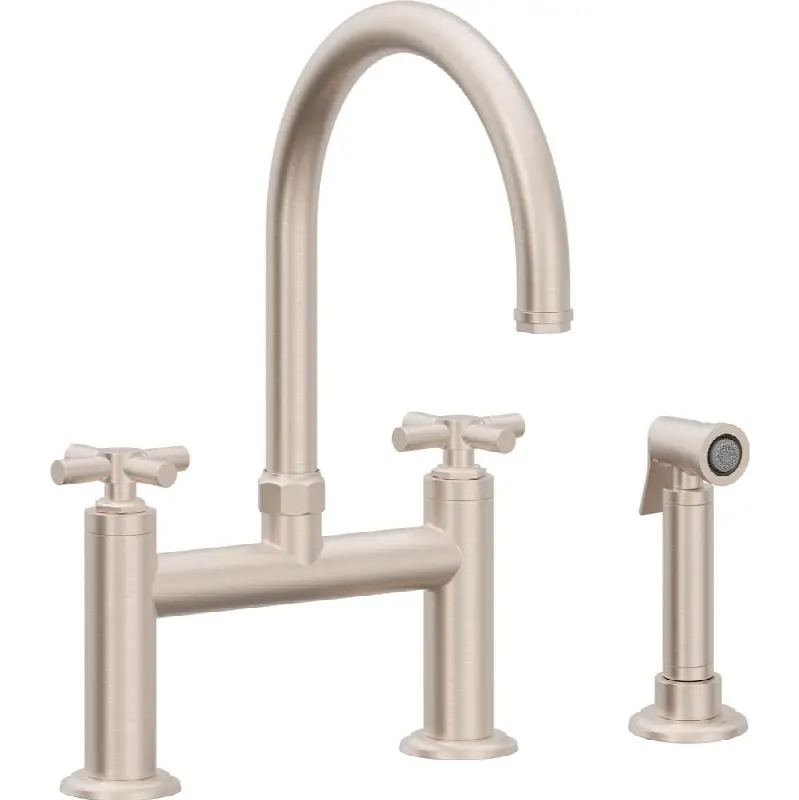 Bridge Kitchen Faucet with Sidespray - Arc Spout