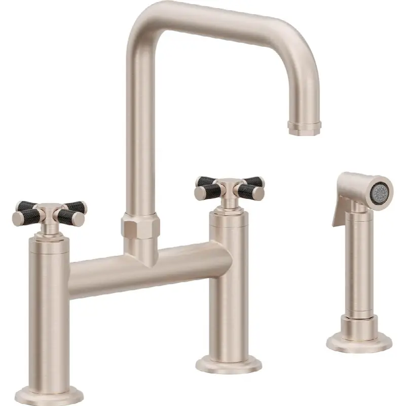 Bridge Kitchen Faucet with Sidespray - Quad Spout