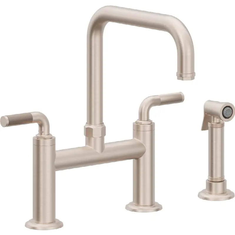 Bridge Kitchen Faucet with Sidespray - Quad Spout