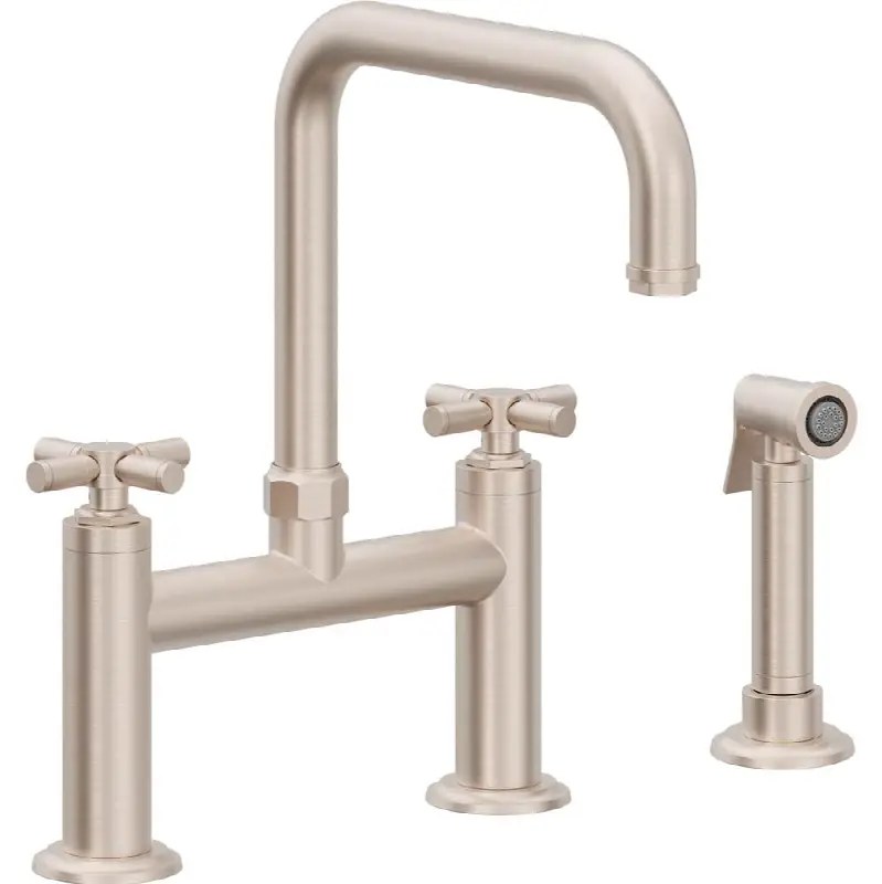 Bridge Kitchen Faucet with Sidespray - Quad Spout