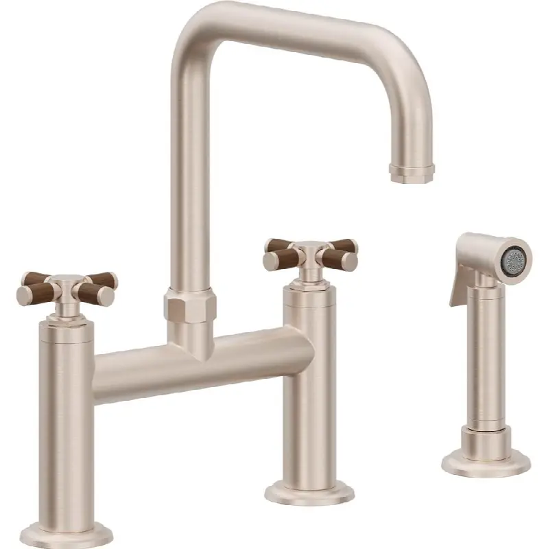 Bridge Kitchen Faucet with Sidespray - Quad Spout