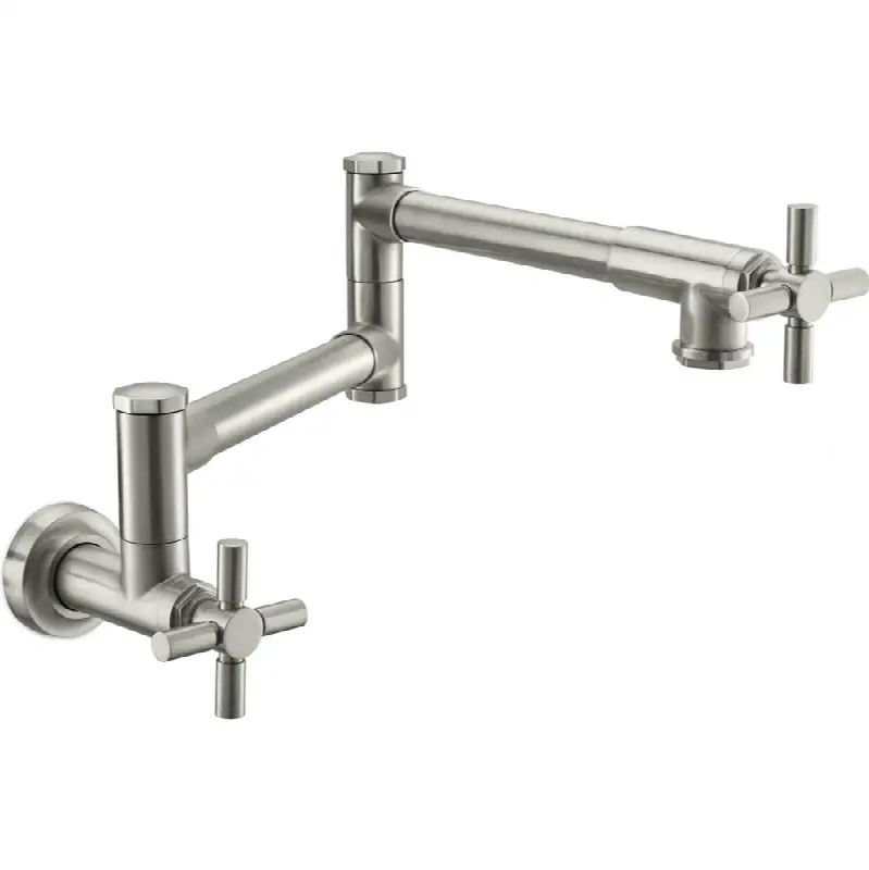 Pot Filler - Dual Handle Wall Mount - Industrial