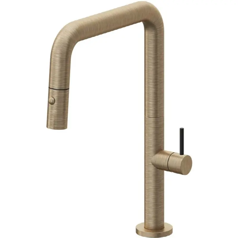 Pull-Down Kitchen Faucet with Button Sprayer - Quad Spout